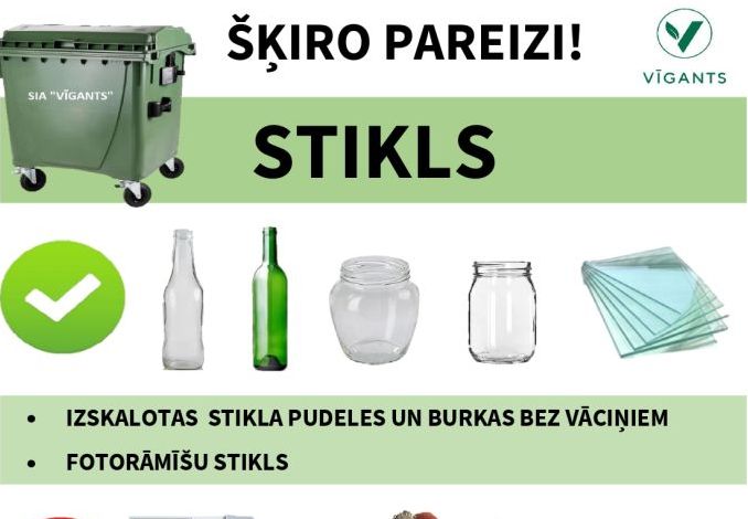 Kā pareizi šķirot stiklu? 